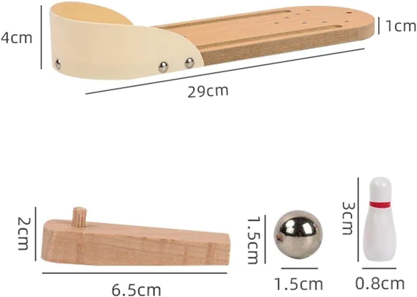 Miniatura 3 de Mini Juego De Bolos De Mesa De Madera